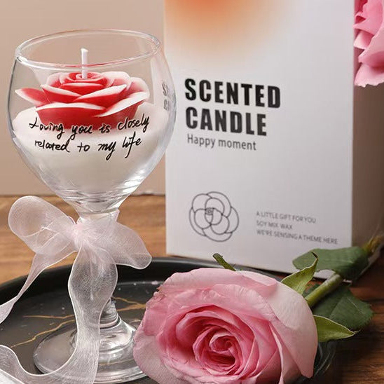 Stemmed Glass Soy Wax Candle Gift Set