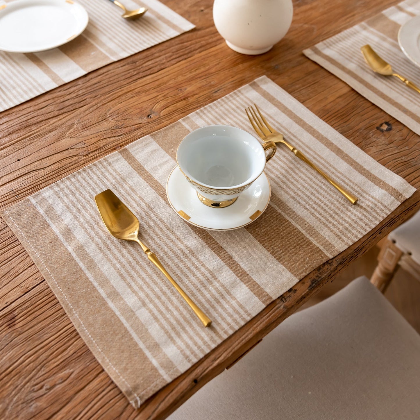 Striped Cotton Linen Placemat & Photography Backdrop