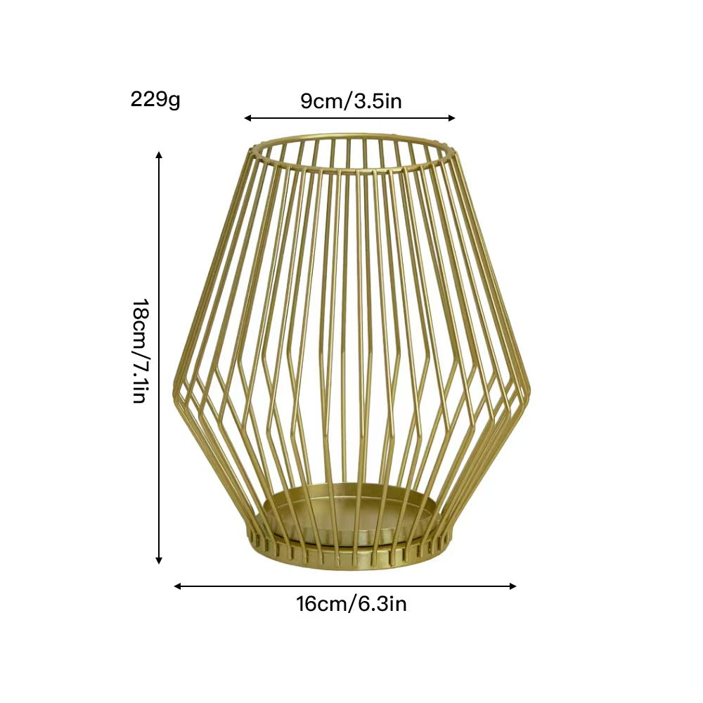 Lantern Style Metal Candleholder, Ambient Iron Decor