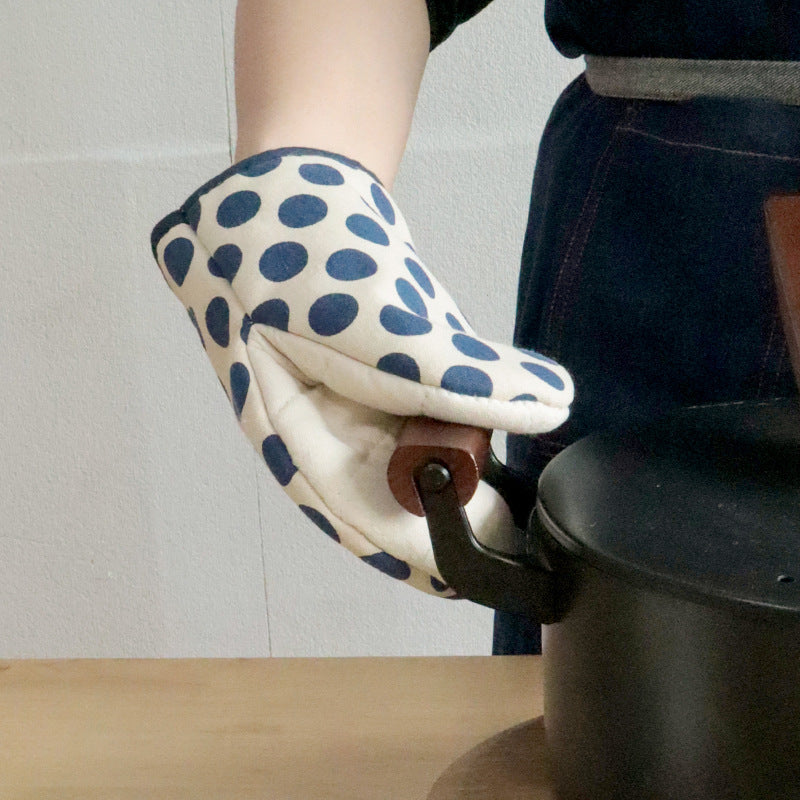 Polka Dot Oven Mitt, Heat Resistant Kitchen Glove