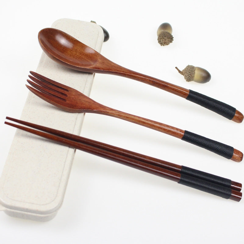 Wooden Travel Cutlery Set