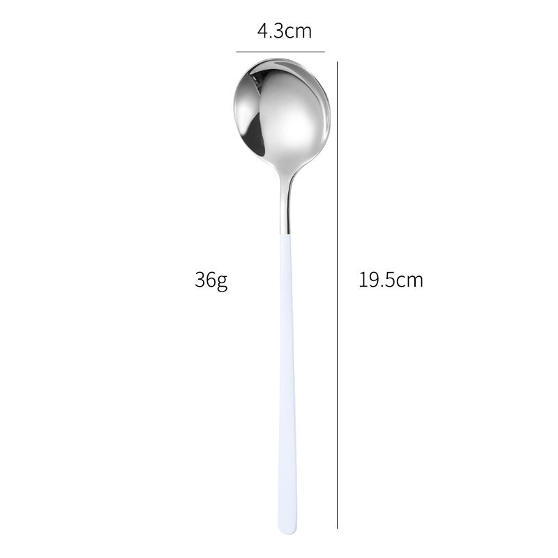 Stainless Steel Long Handle Spoon – Modern Dessert & Tableware Serving Spoon