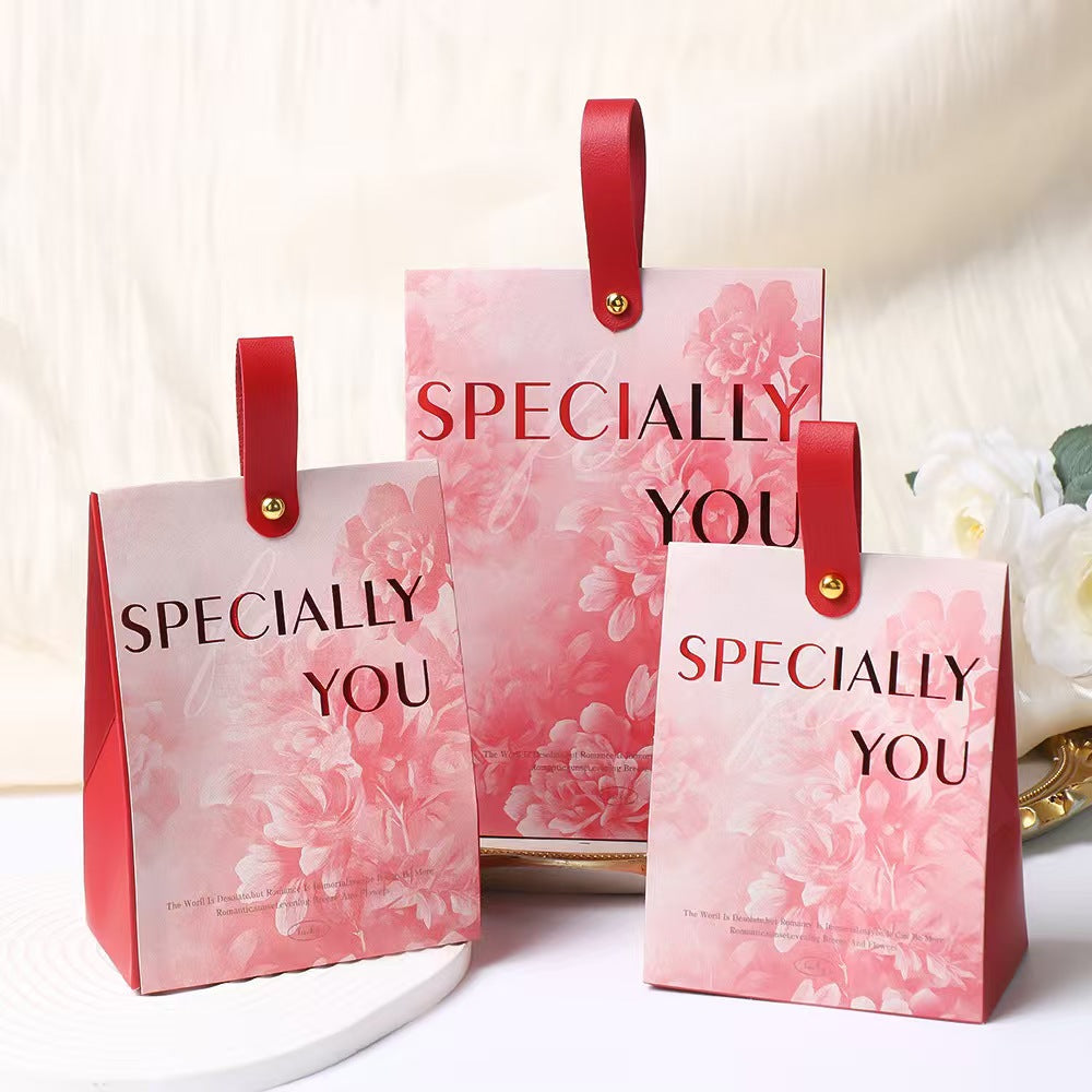 Oil Painting Style Candy Gift Bag Paper Handle Party Bag