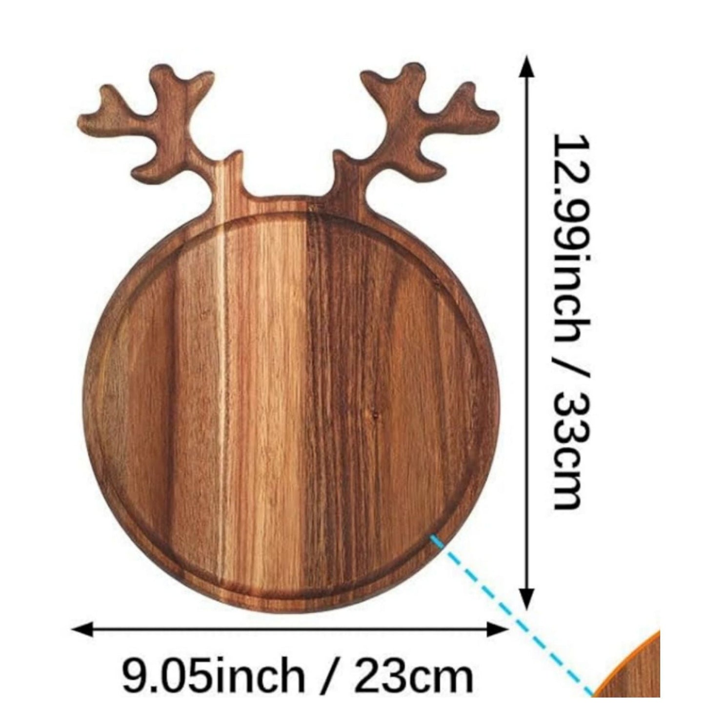 Acacia Wood Serving Tray, Rectangular Wooden Tea Tray, Dessert, Snack & Cake Plate