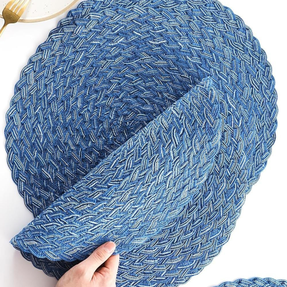 Farmhouse Woven Placemat, Heat Resistant Table Mat & Coaster