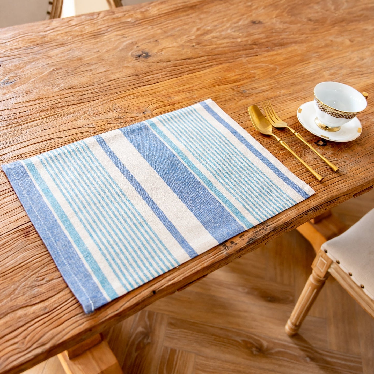 Striped Cotton Linen Placemat & Photography Backdrop