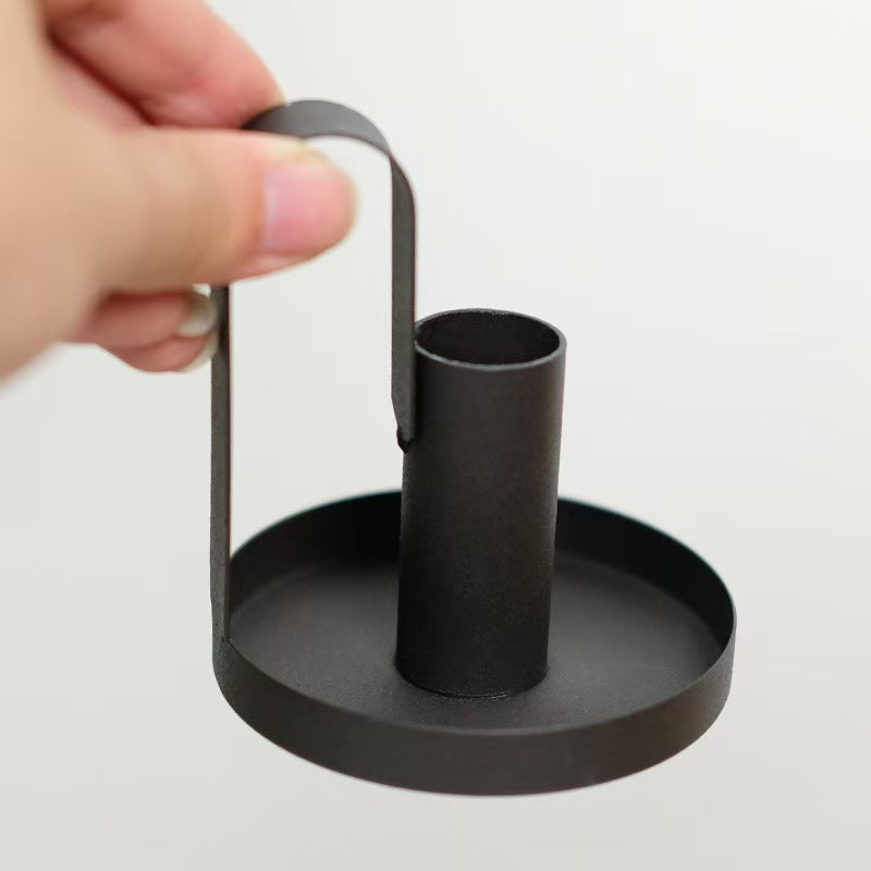 Handheld Single Head Candleholder Craft Decor, Iron Art