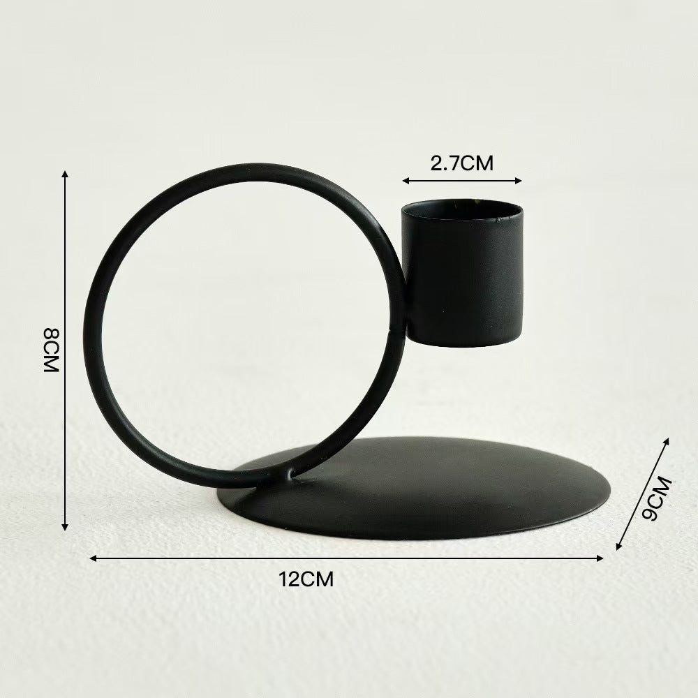 Geometric Iron Metal Candleholder, Modern Home Decor