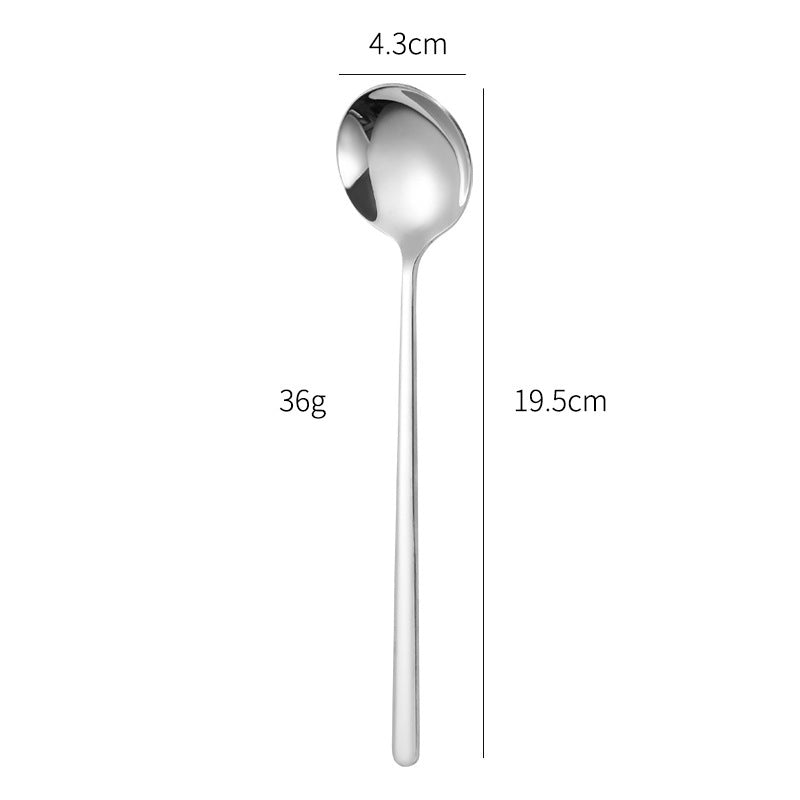 Stainless Steel Long Handle Spoon – Modern Dessert & Tableware Serving Spoon