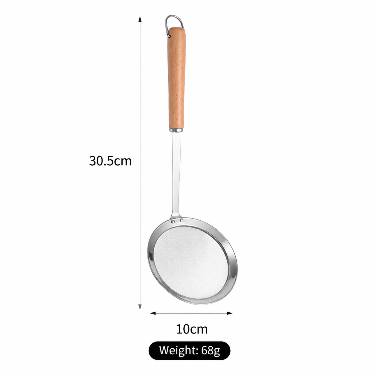 Stainless Steel Mesh Strainer Skimmer, Fine Mesh Oil Filter Ladle for Frying, Soups, Juices, and Tea – Durable & Rust-Proof