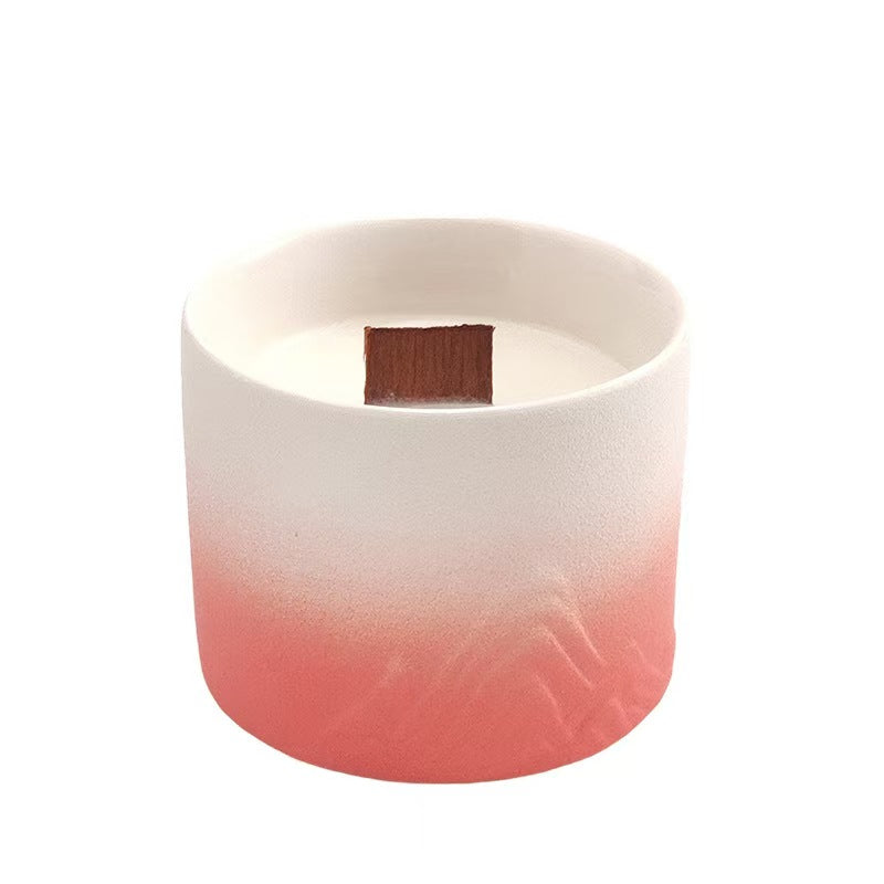 Ceramic Cup Scented Candle with Oriental Design