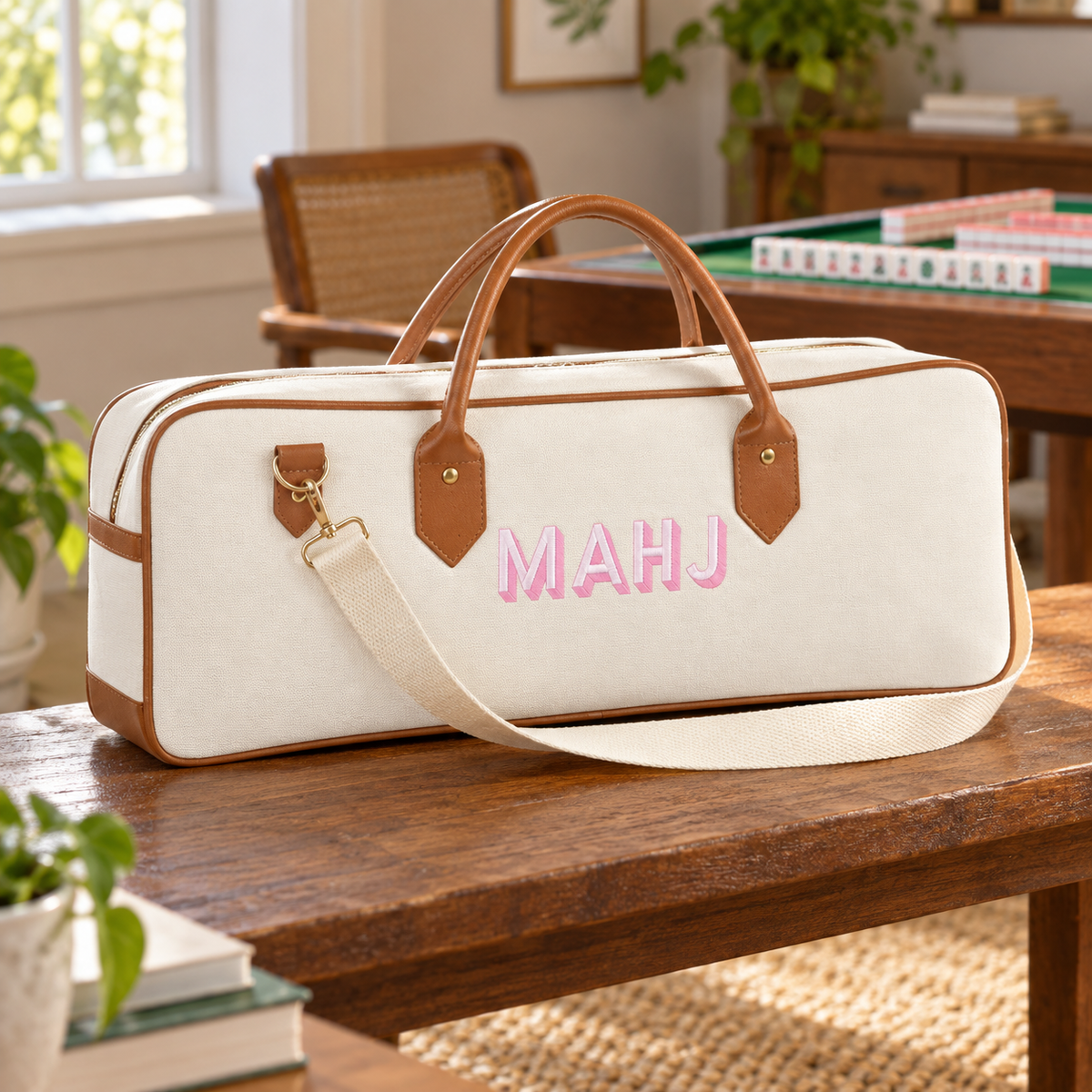 Embroidered Polyester Mahjong Rack Storage Bag