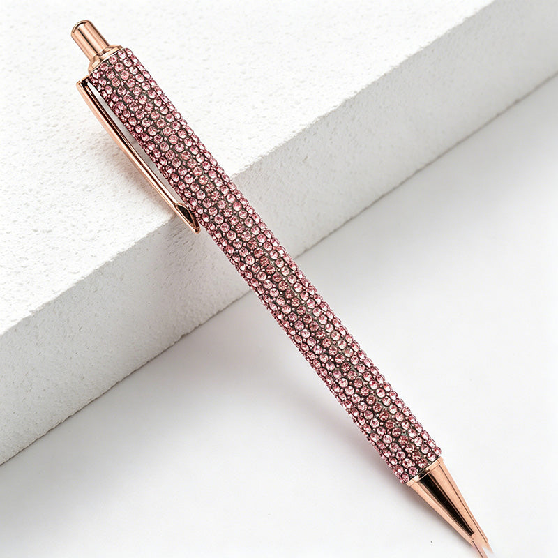 Bling Bling Rhinestone Retractable Ballpoint Pen – Luxury Metal Gift Pen for Office, School & Wedding