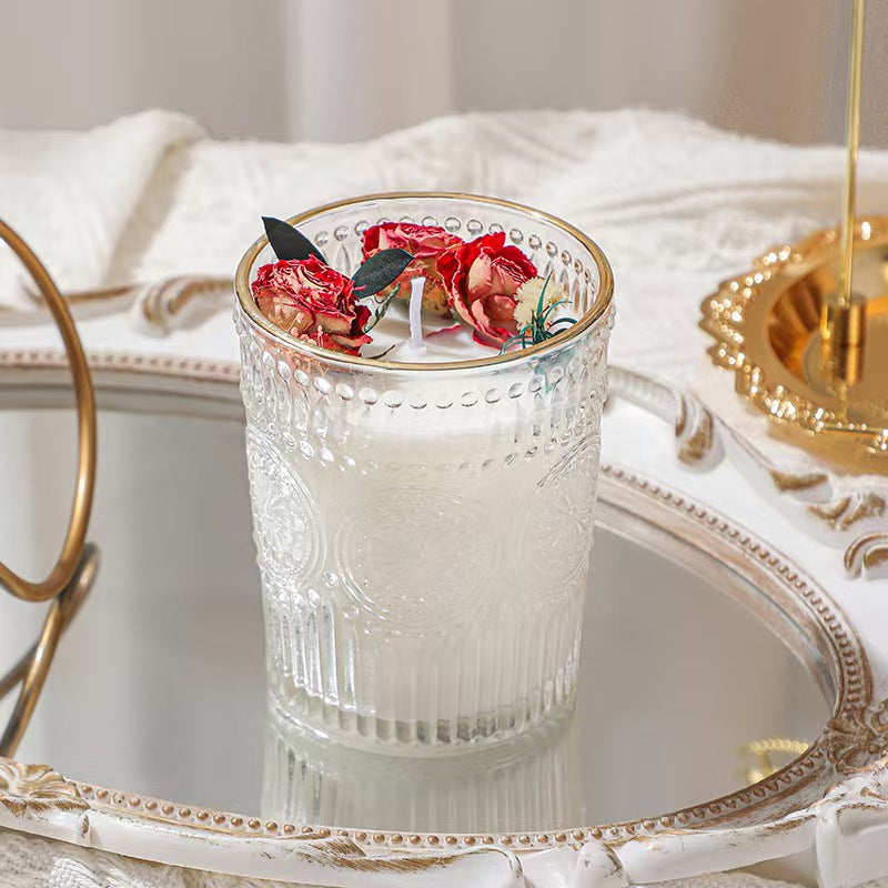 Embossed Flower Cup Soy Wax Scented Candle