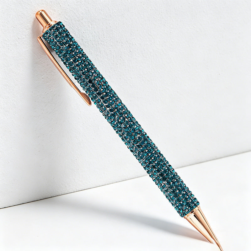 Bling Bling Rhinestone Retractable Ballpoint Pen – Luxury Metal Gift Pen for Office, School & Wedding