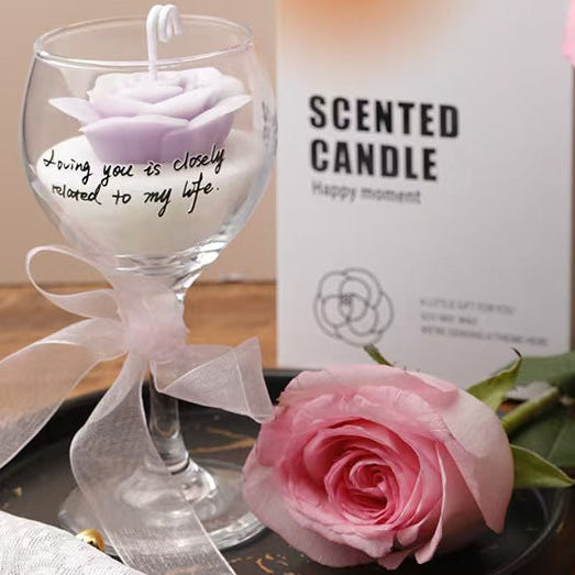 Stemmed Glass Soy Wax Candle Gift Set