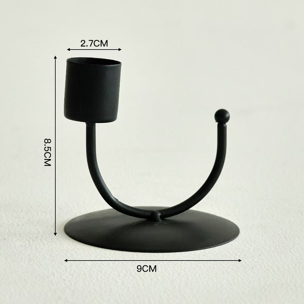 Geometric Iron Metal Candleholder, Modern Home Decor