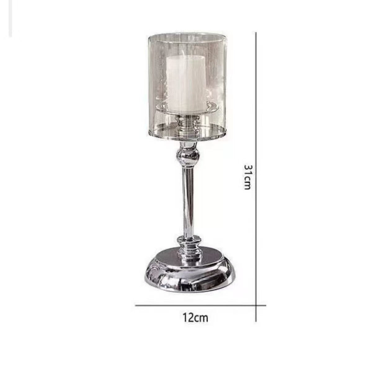 Glass Candleholder Aromatherapy Candle Decor, Alloy Accent