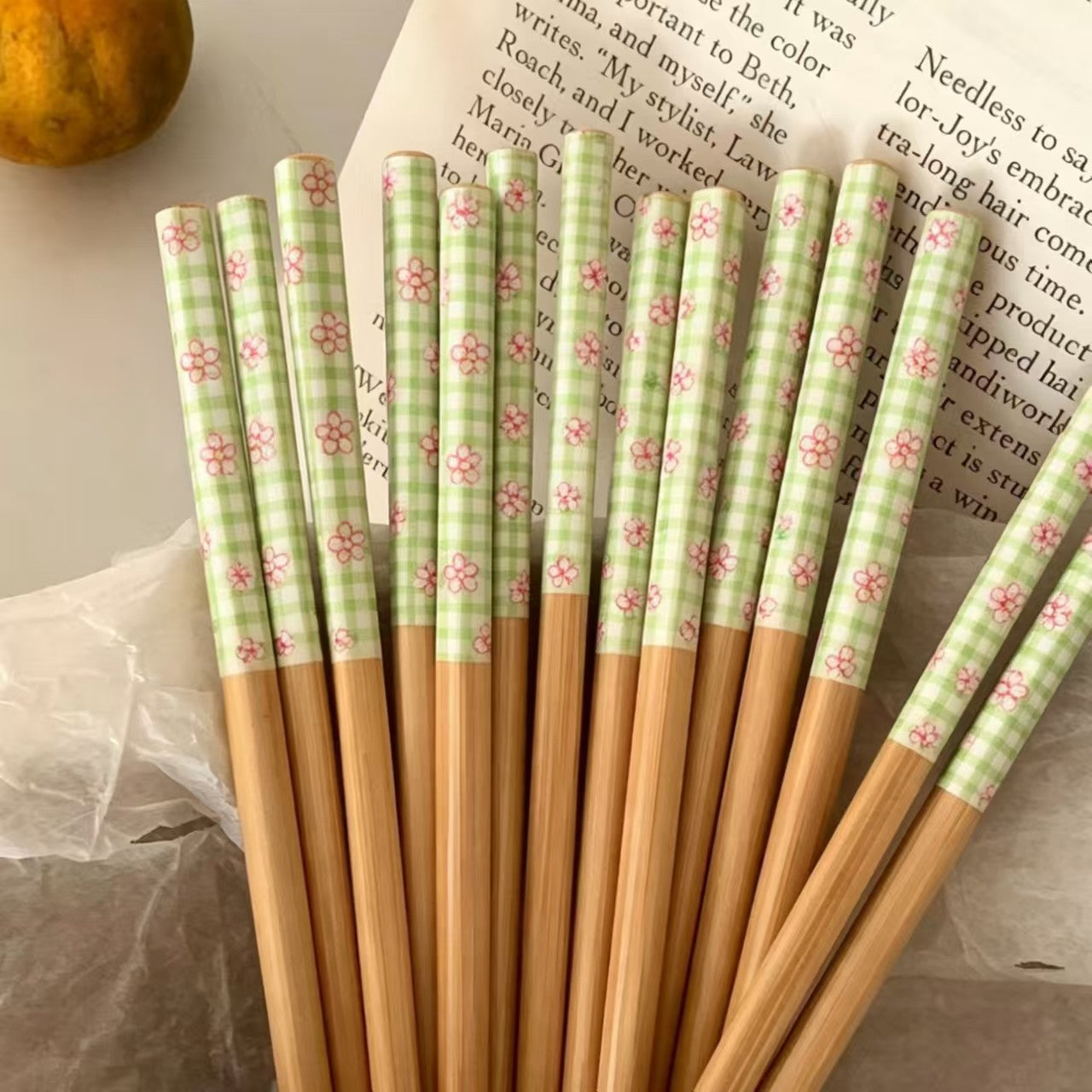 24cm Bamboo Chopsticks Pattern Reusable Tableware