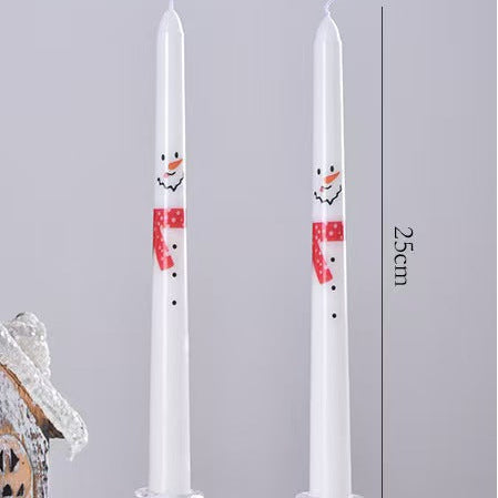 Christmas Pattern Taper Candles 25cm – Set of 2