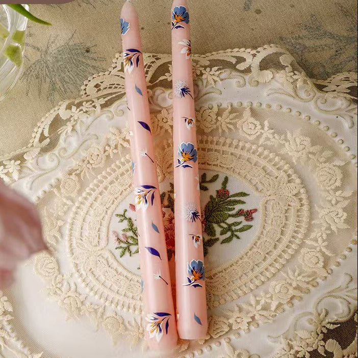 25cm Printed Taper Candles – Set of 2