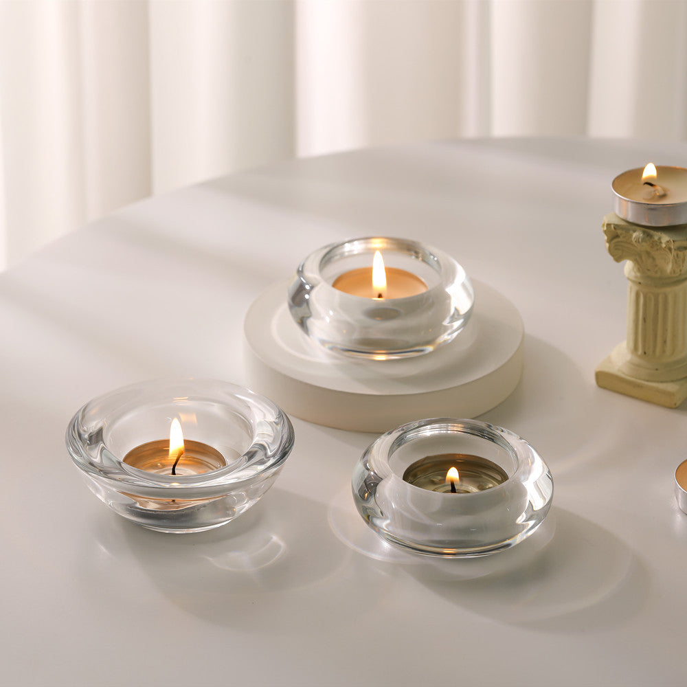 French Vintage Glass Candle Holder