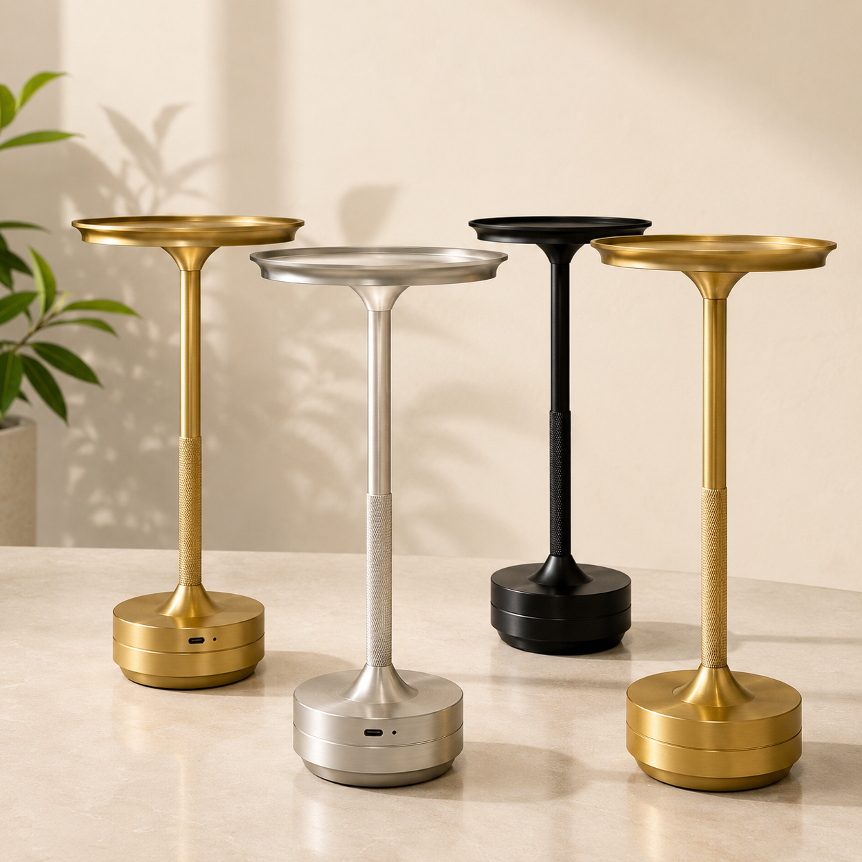 Aluminum Touch Table Lamp – USB Rechargeable Minimalist Desk Light