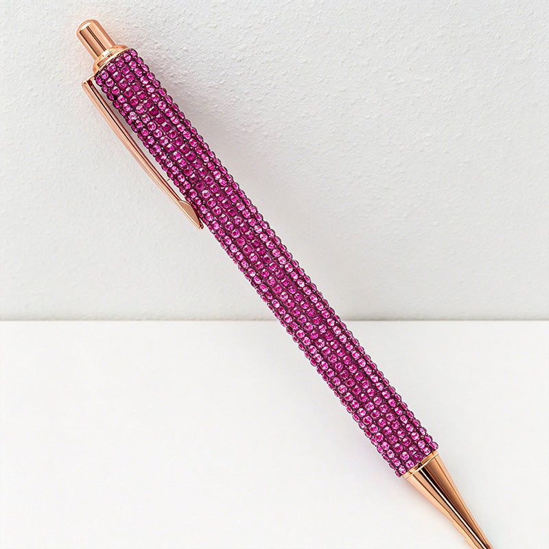 Bling Bling Rhinestone Retractable Ballpoint Pen – Luxury Metal Gift Pen for Office, School & Wedding