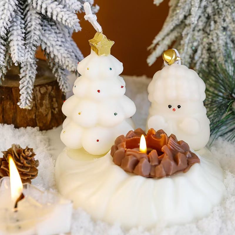 Hand Painted Christmas Candle Gift Set