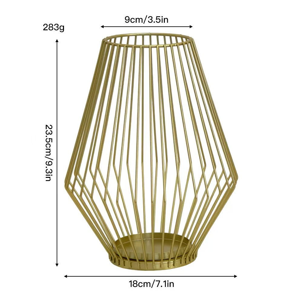Lantern Style Metal Candleholder, Ambient Iron Decor