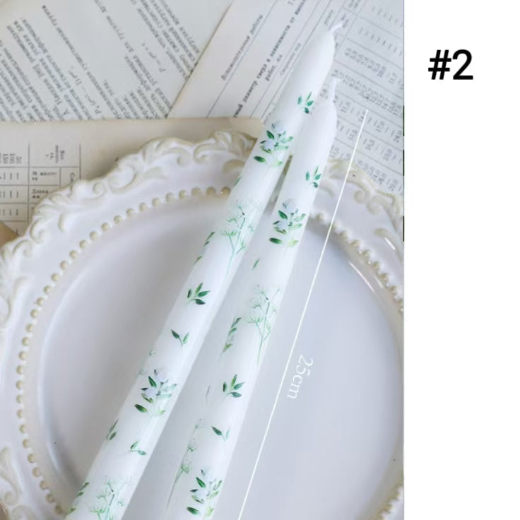 25cm Printed Taper Candles– Set of 2