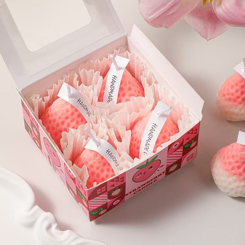Strawberry Scented Candle Gift Set