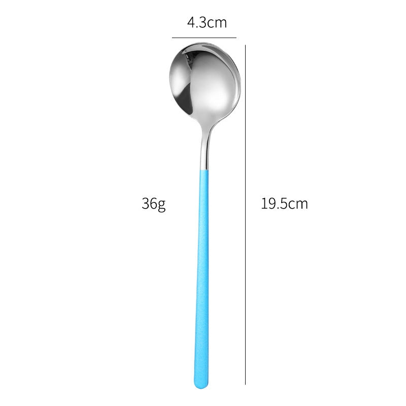 Stainless Steel Long Handle Spoon – Modern Dessert & Tableware Serving Spoon