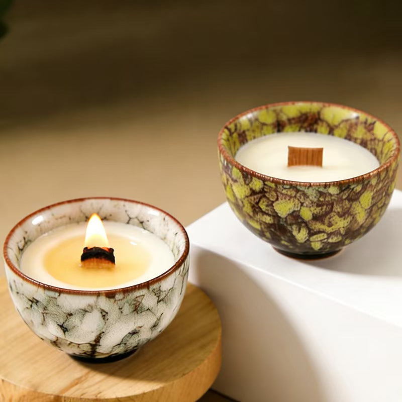 Handcrafted Glazed Porcelain Scented Candle Cup