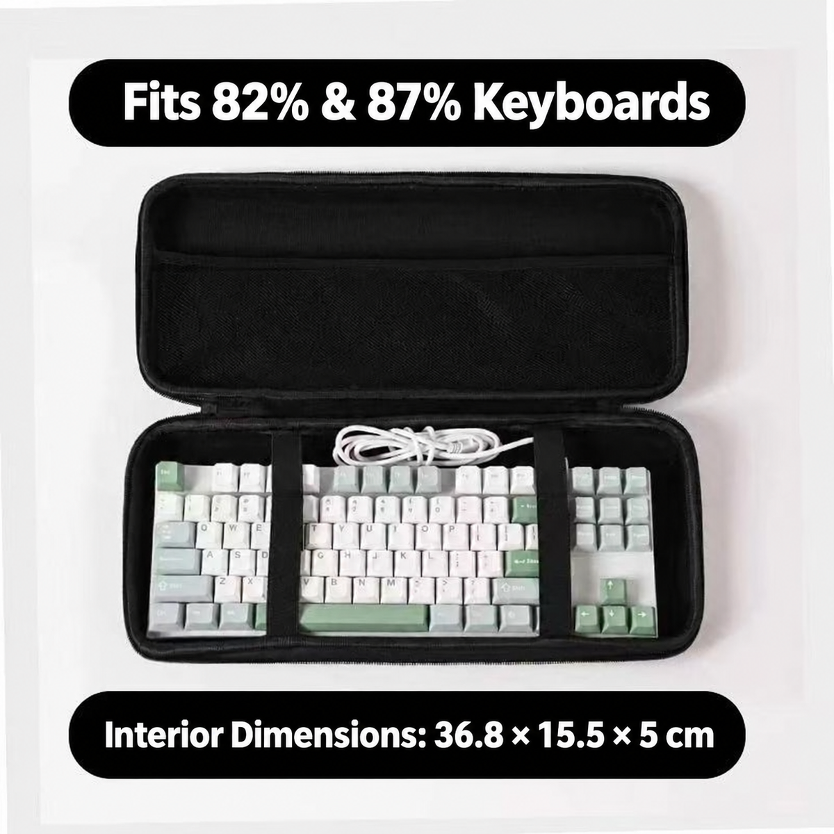 Portable Hard Shell Keyboard Carrying Case – 68/87-Key Mechanical Keyboard Storage Bag