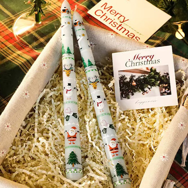 25cm Christmas Taper Candles – Set of 2