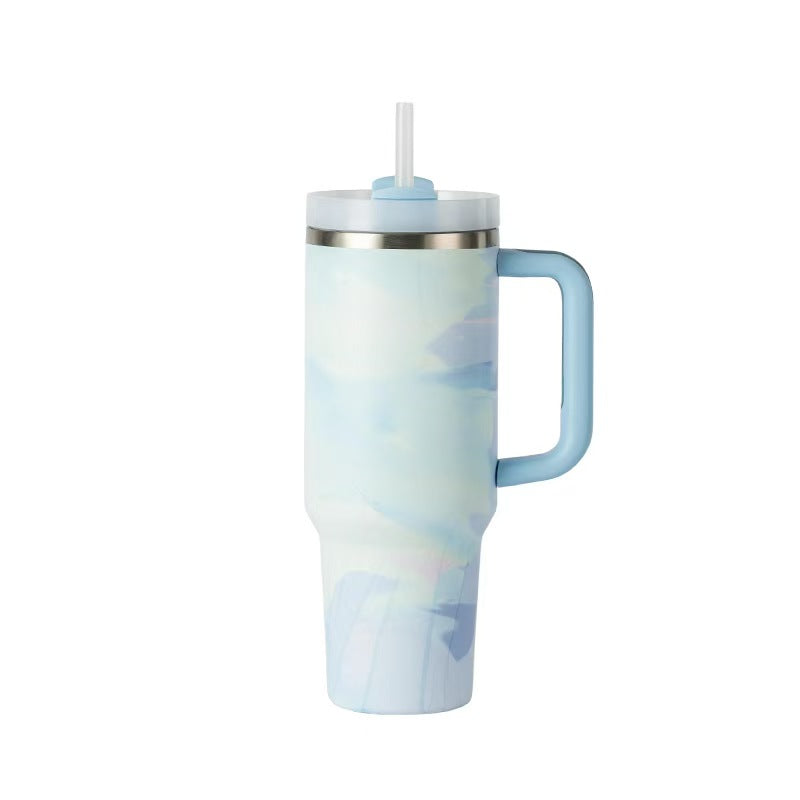 40oz Large Capacity Stainless Steel Insulated Travel Mug Modern Ice Boss Tumbler Hot Cold Retention Cup With Lid Portable Drink Bottle Customizable Gift Drinkware