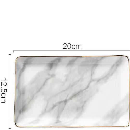Marble Pattern Ceramic Rectangular Tray