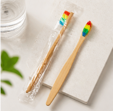Disposable Bamboo Toothbrush – Eco-Friendly Soft Bristle Travel Toothbrush for Hotels, B&Bs, Guest Houses & Home Use