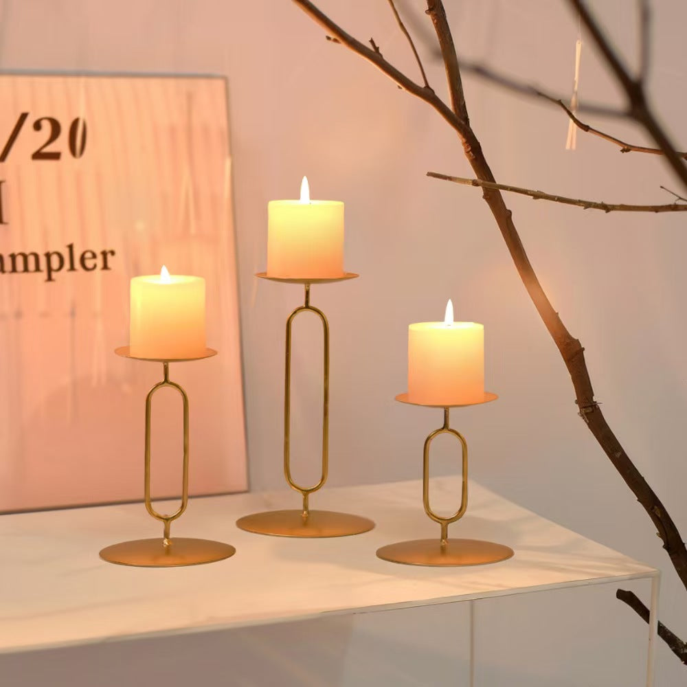 Romantic Decorative Candleholder, Iron Craft
