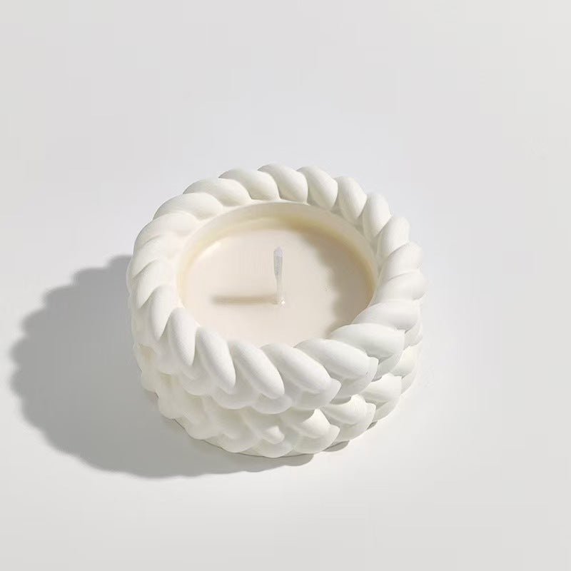 Handcrafted Jute Geometric Scented Candle