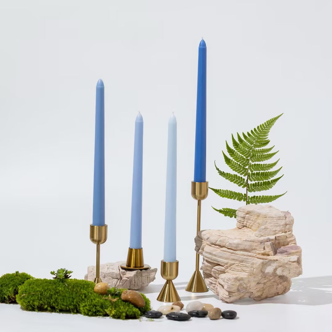 10” Colored Taper Candles, Smokeless Paraffin, 25cm – Set of 4