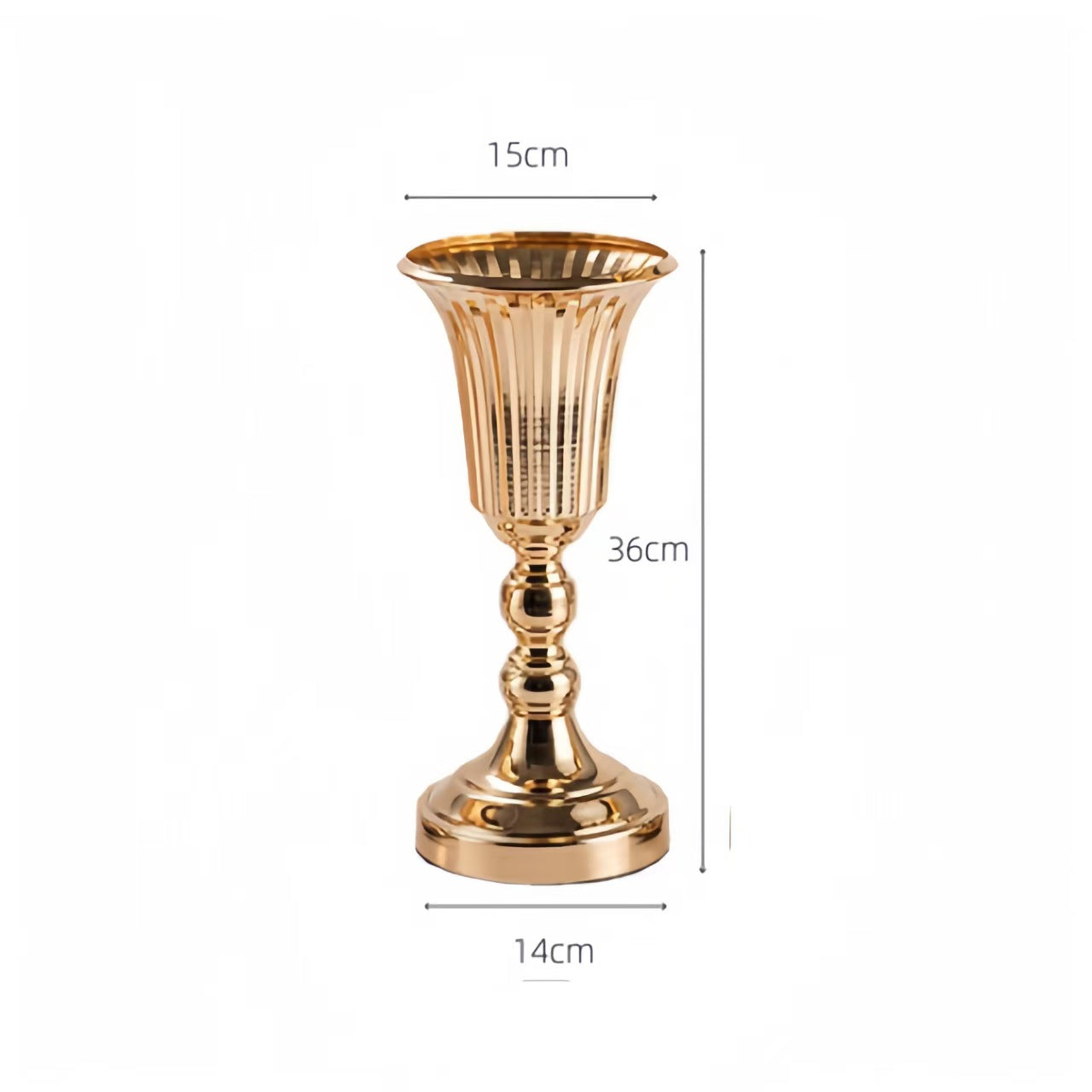 Iron Candleholder Flower Vase Container Metal Decor, Heavy Duty Exquisite Ornament