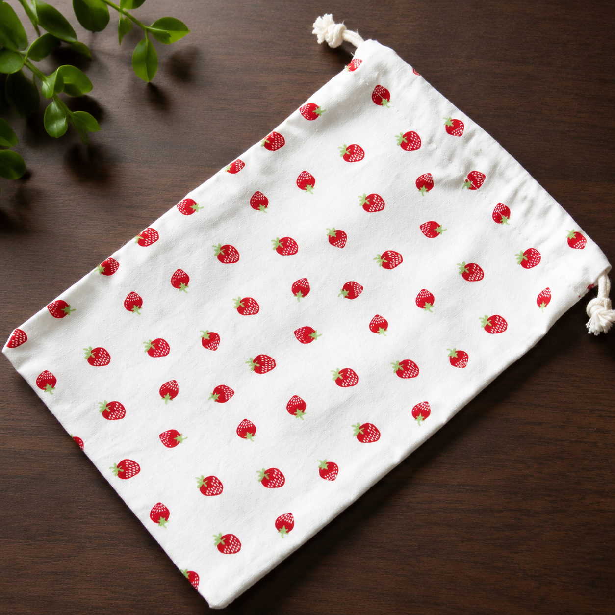 Cute Printed Cotton Drawstring Storage Bag