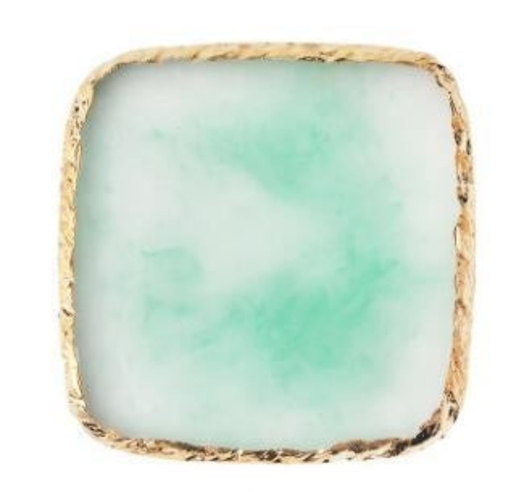 Gold Rim Agate Resin Palette – Nail Art Mixing and Display Board