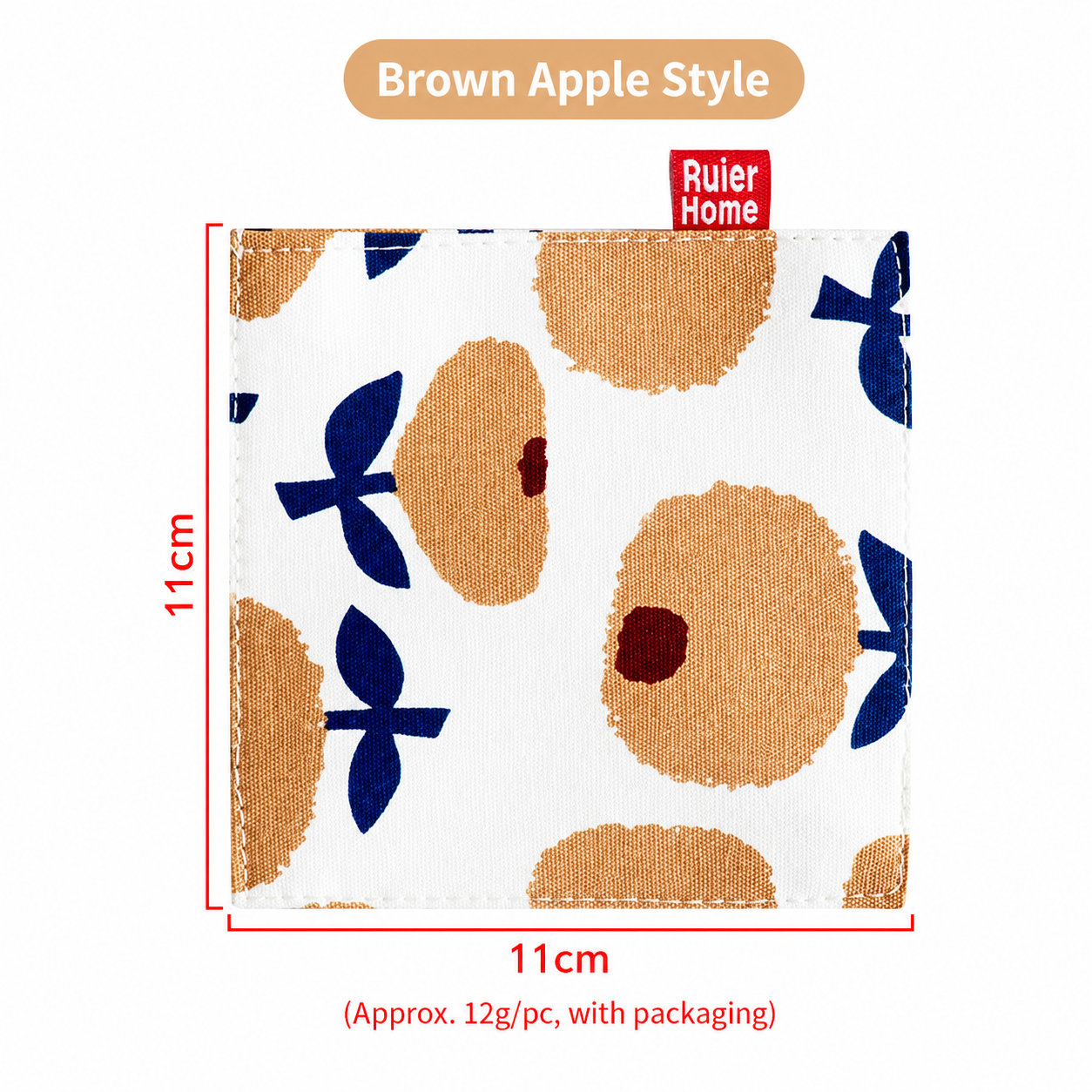 Countryside Floral Print Double Layer Square Fabric Coaster, Heat Resistant Mug and Tea Cup Mat