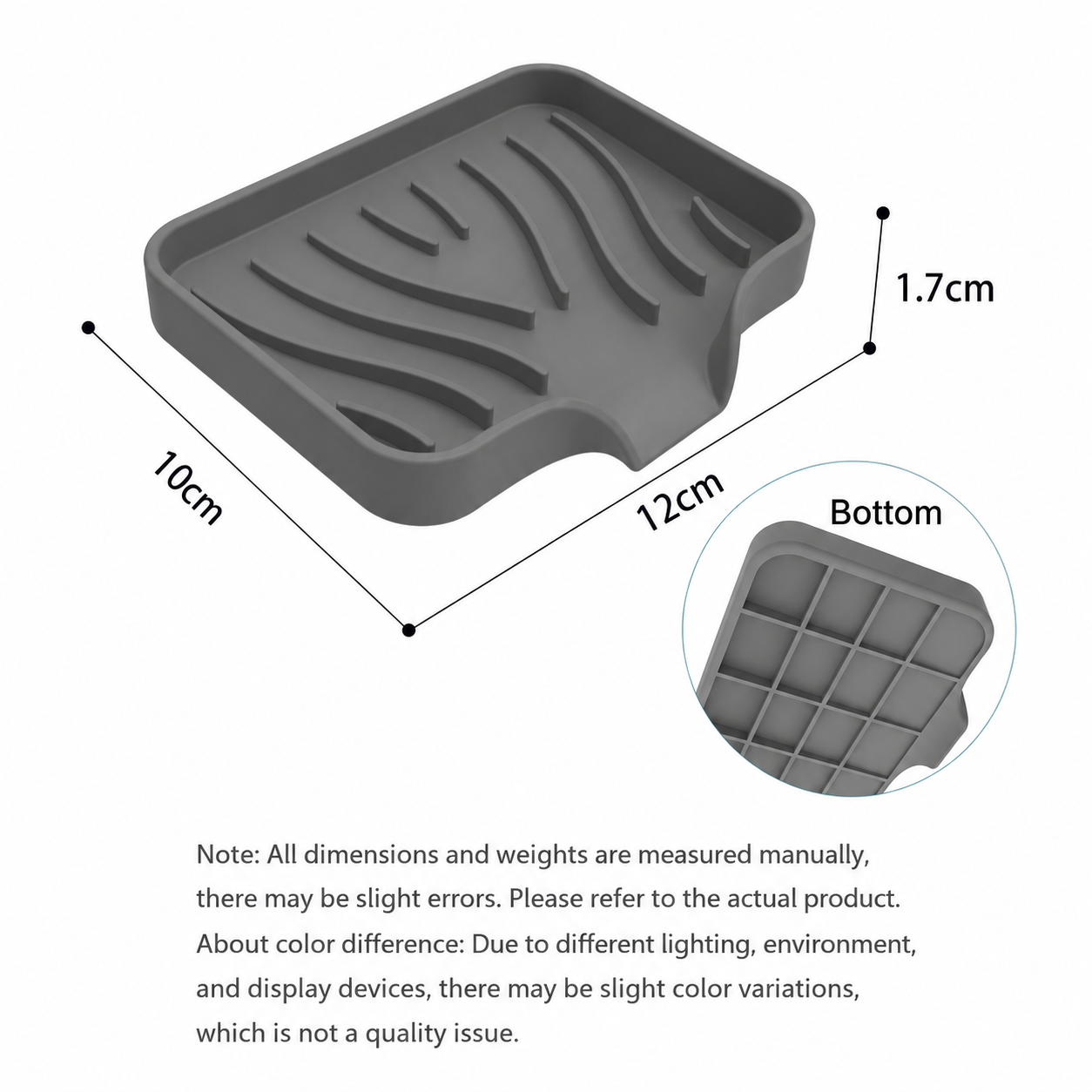 Silicone Soap Drain Tray – Self Draining Non-Slip Soap Holder