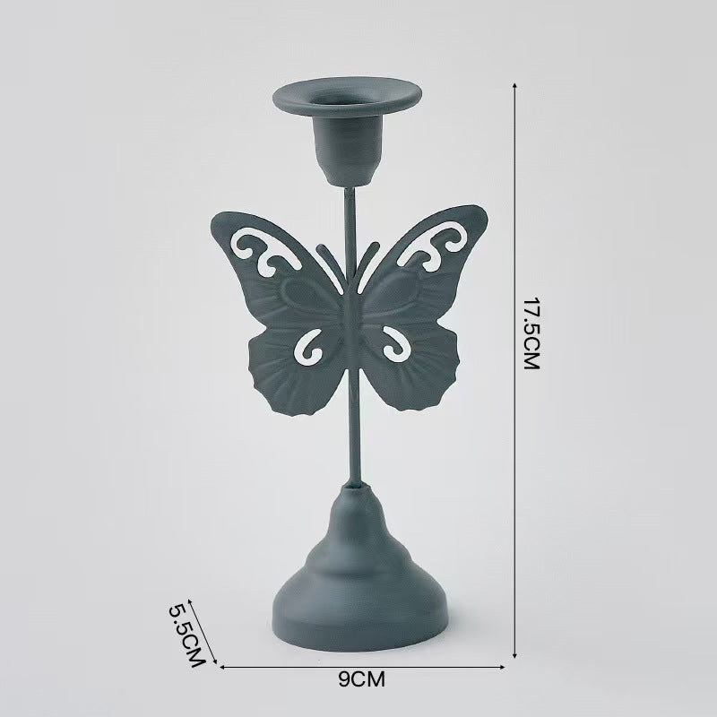 Romantic Butterfly Candleholder Decor, Iron Craft Home Accent