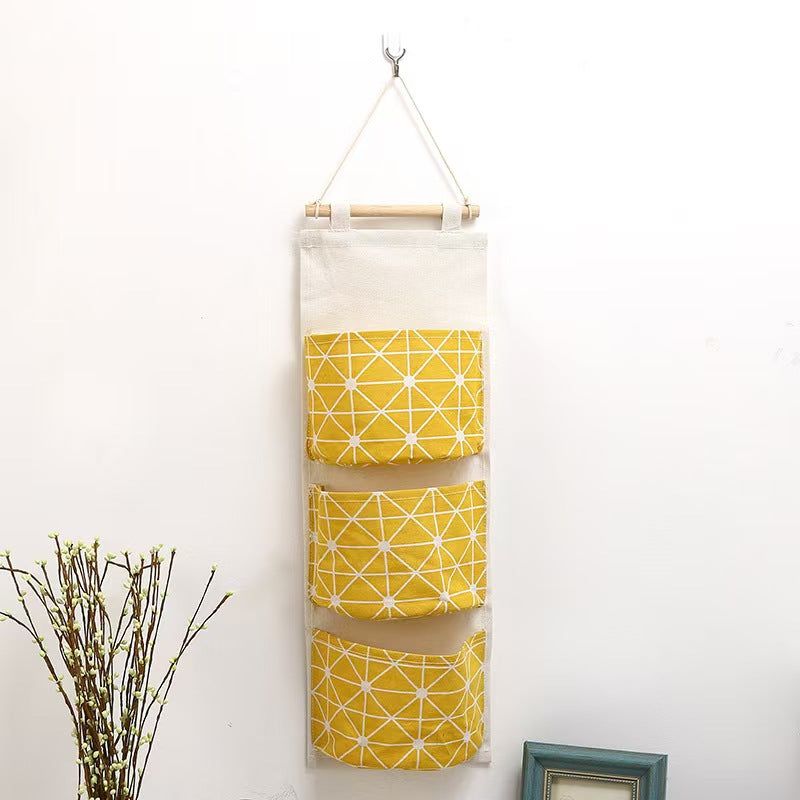 Waterproof Hanging Storage Bag Cotton Linen Wall Organizer