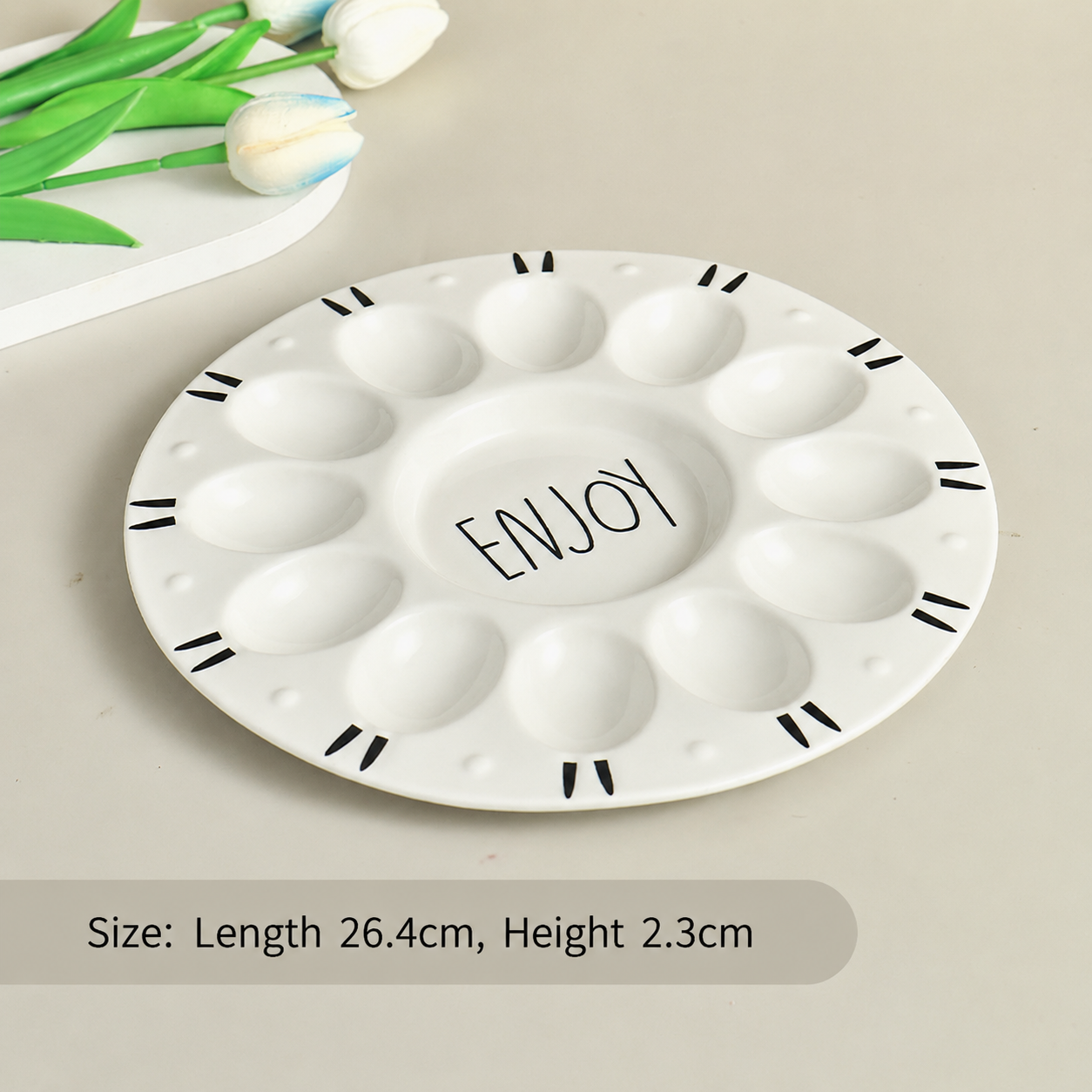 Ceramic Deviled Egg Tray – Easter Egg Display & Serving Plate